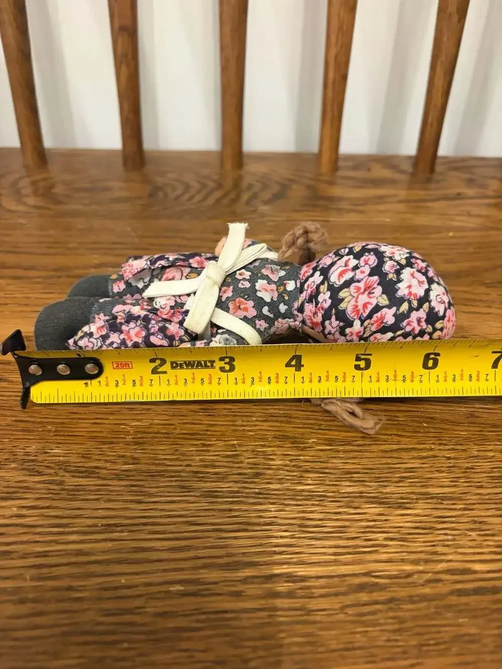Vintage Handcrafted Floral Prairie Doll 6-inch Soft Cloth Rag Doll